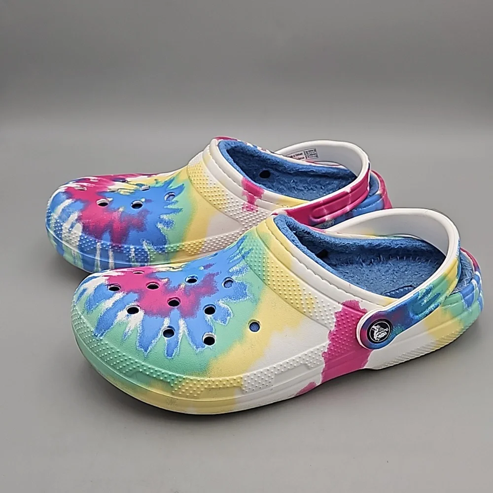 CROCS Classic Lined Tie Dye Hippie Unisex Clog Size - Women's 9